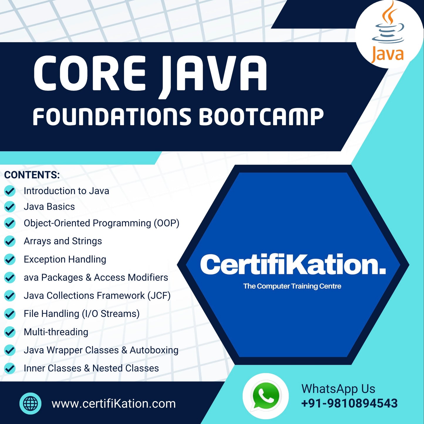 Core Java Bootcamp by CertifiKation